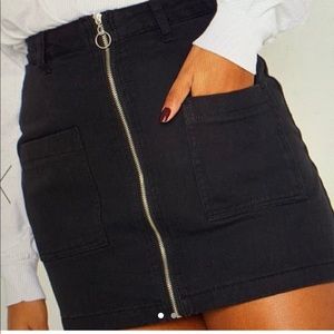 PLT black denim skirt!